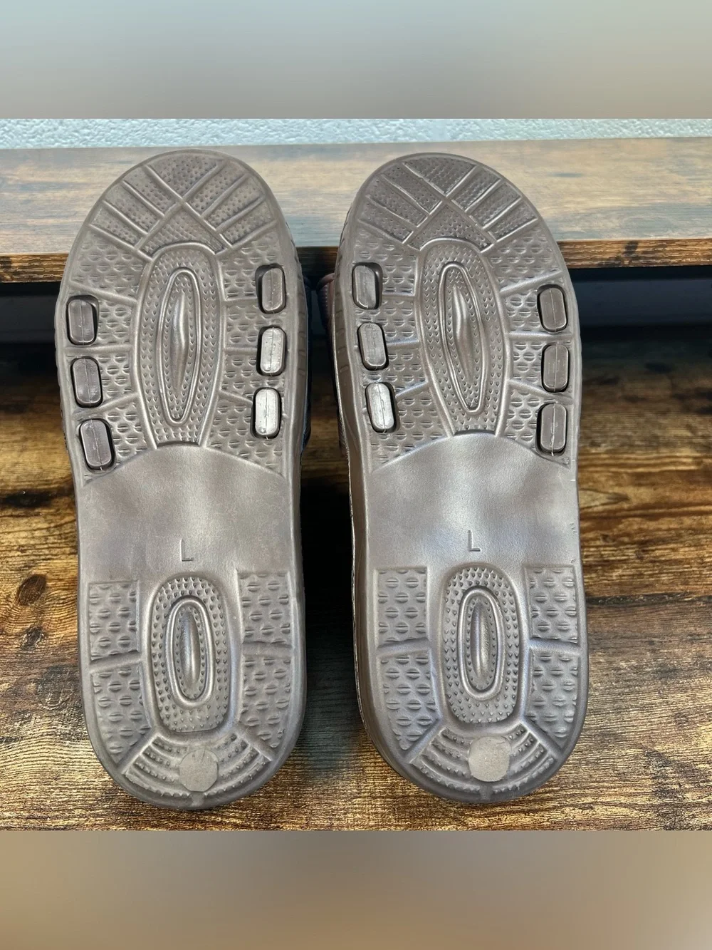Byriver Massage Slides Shoes Sandals Brown Acupressure Slipper Large 9.5/10.5 M